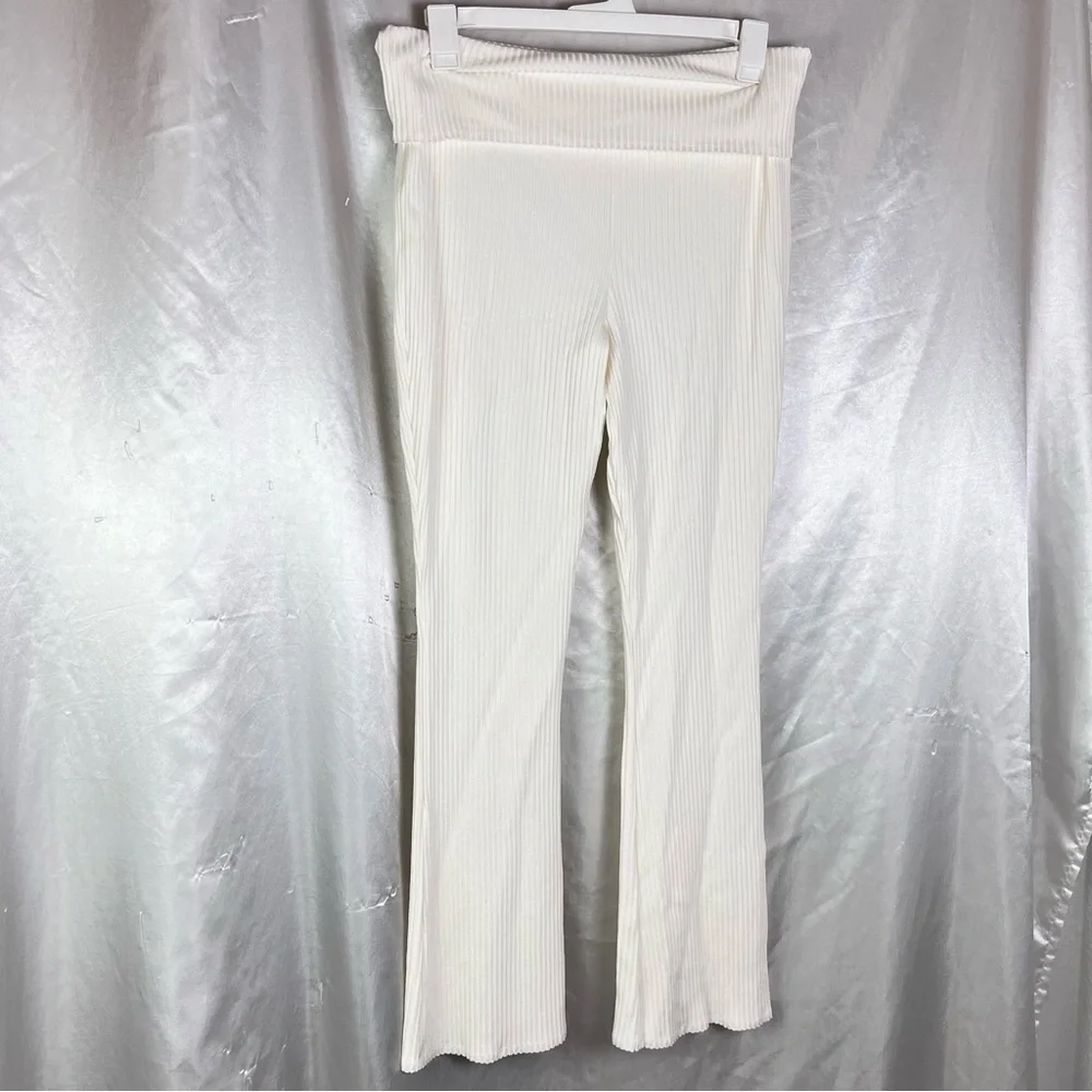 Wild Fable White Y2K Ribbed Knit Flare Lounge Pants – Size XXL NWOT